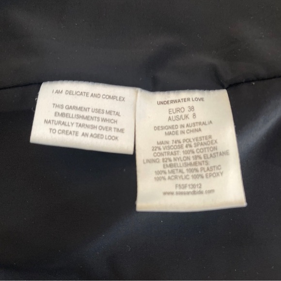 SASS AND BIDE UNDERWATER LOVE DRESS SIZE EU 38 AUS/UK 8 US X SMALL NWOT - Picture 12 of 14